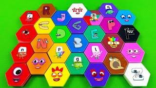 In the Mini Garden Numberblocks Alphablocks Alphabet Lore & CLAY Mix SLIME Hexagon Coloring ASMR