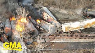 Ohio officials order evacuation of residents after massive train derailment l GMA