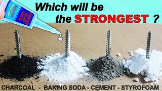 3 Experiment Comparing The Strength Baking Soda Cement Charcoal Styrofoam