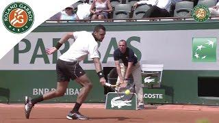 Amazing one handed backhand of Jo-Wilfriend Tsonga  2015 French Open