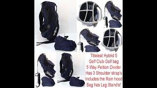 Titleist Hybrid 5 Golf Club Golf bag With Shoulder straps + rain hood + Leg stands 5 Way Petition