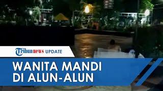Viral Video Wanita Mandi di Air Mancur Alun-alun Krasakan Satpol PP Probolinggo Minta Maaf