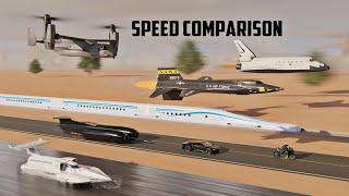 SPEED COMPARISON 3D  Fastest Man Made Objects 3d Comparison