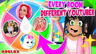 Every ROOM is a *DIFFERENT YOUTUBER*  ADOPT ME Roblox Build Challenge