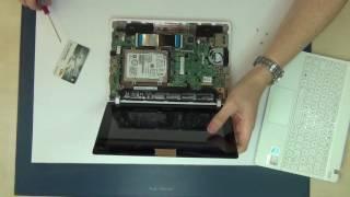 ASUS R103B R103BA X102BA Notebook Dissasembly Tutorial Upgrade Repair Harddisc HDD SSD Battery