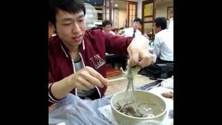 Korean eating living Octopus San Nakji 산낙지