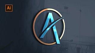 A letter logo design tutorial in urduhindi  Adobe illustrator