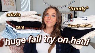 HUGE FALL TRY ON CLOTHING HAUL 2022  aritzia zara skims brandy & more *trendy fall essentials*