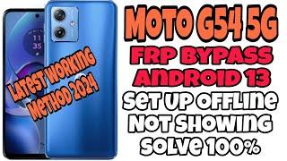 Moto G54 5G l All Moto Andorid 13 Frp Bypass l Latest Security Patch 2024 #motorola  #frp #frpbypass