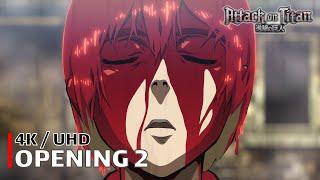 Attack on Titan - Opening 2 【Jiyuu no Tsubasa】 4K  UHD Creditless  CC