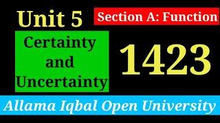 Expressing Certainty and Uncertainty  Unit 5 Section A Function  AIOU B.ABS English-I 1423