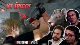 Streamers reagindo a LUTA INSANA contra o KRAUSER de RESIDENT EVIL 4 REMAKE