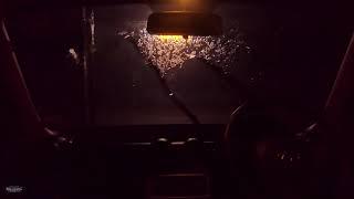 Rainstorm From Inside Car with Thunder  Relaxing Sounds for Sleep Insomnia Study PTSD