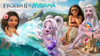 Frozen 2 & Moana Elsa and Moana and their Kids have a Beach Party  Alice Edit