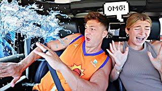 OPENING MY HUSBANDS WINDOW WHILE GOING THROUGH THE CARWASH PRANK *HILARIOUS*