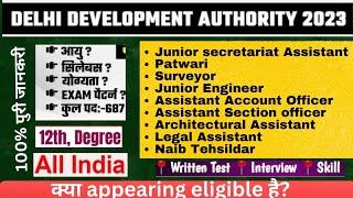Delhi Development Authority recruitment 2023  Delhi Development Authority vacancyDDA vacancy 2023