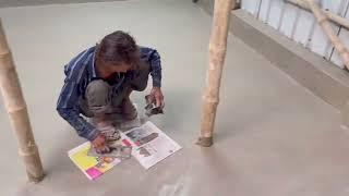 Floor Cement coating  Floors cement applying  amazing technique work  technique with cement