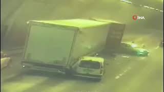 Bolu tünelindeki kaza videosu