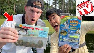 AS SEEN ON TV FISHING LURE CHALLENGE They ACTUALLY Catch Fish