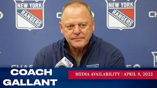 New York Rangers Coach Gallant Media Availability  Apr. 8 2022