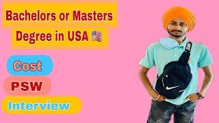 USA Study Visa after 12th or Graduation 2023  Bachelors and Masters Degree in America  PSW  Fees