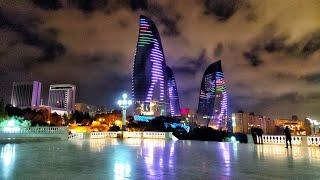 Highland Park Baku - Great view of the city -December 2021   Walking Tour - Azerbaijan 4k