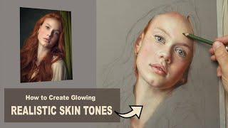 Pastel Portrait Tutorial  How to draw Realistic glowing SKIN TONES using Pastel Pencils.