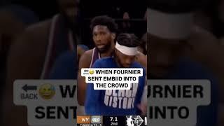 When Evan Fournier tricked Joel Embiid and sent him into the crowd #nba #basketball #shorts