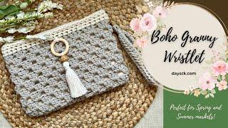 Crochet Boho Granny Wristlet  Bestseller at my Spring markets