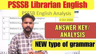 PSSSB Librarian Exam 2024 Answer Key  English Analysis  New Pattern Grammar  Electric English