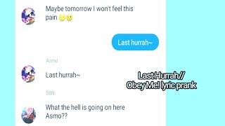 Last Hurrah Lyric Prank  Obey Me Lyric Prank