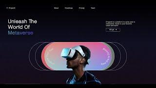 Metaverse Landing Page Website Using HTML CSS  VR Landing Page