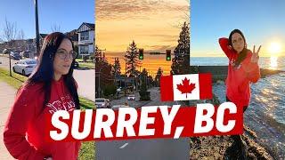 Tour pela CIDADE que moro no CANADÁ  Surrey BC Bairros centro praia e mais