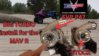 Installing the Evolution Powersports P47 big turbo upgrade on Bris Maverick R...its massive