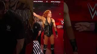 The moment when Becky Lynchs music hit at the 2019 #RoyalRumble 