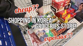 grocery shopping in Korea be like..lets check food prices snacks haul & baking scones  Korea Vlog