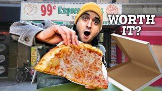 I Ate New Yorks CHEAPEST $1.00 Pizza- 24 Hour Challenge