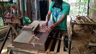 proses pembuatan pintu kayu mengkirai part 2