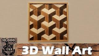 DIY  3D Illusion Geometric Wooden Wall Art  Reclaimed wood wall art  Wall Accent  Wood Art