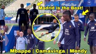 Kylian Mbappe meets New Teammates Camavinga & Mendy at France CampMbappe engages Real Madrid Boys