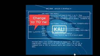 Reset Kali Linux Password 2018