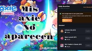 Solución a error en la Cuenta de Axie Marketplace Mis axie no Aparecen