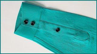 sew a shirt cuffs and placket  latest shape cuffs stitching 
