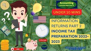 Information Returns Part 2- Income Tax 2023