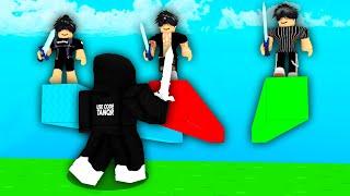 Speedrunner VS 3 Hunters in Roblox Bedwars..