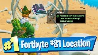 Fortnite Fortbyte #81 Location - Accessible in the daytime near a mountain top cactus wedge