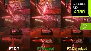 Cyberpunk 2077 Optimized Path Tracing Mod v5.0 - Up to 40% More FPS  RTX 4080 4K 1440p DLSS 3.7 FG