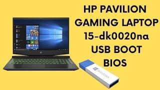 HP Pavilion 15-dk0020na Gaming Laptop BIOS Setup And UEFI USB Boot