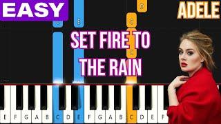 Adele - Set Fire To The Rain  EASY Piano Tutorial for Beginners