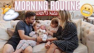 MORNING ROUTINE WITH 3 KIDS  NEWBORN TODDLER AND PRESCHOOLER  Tara Henderson